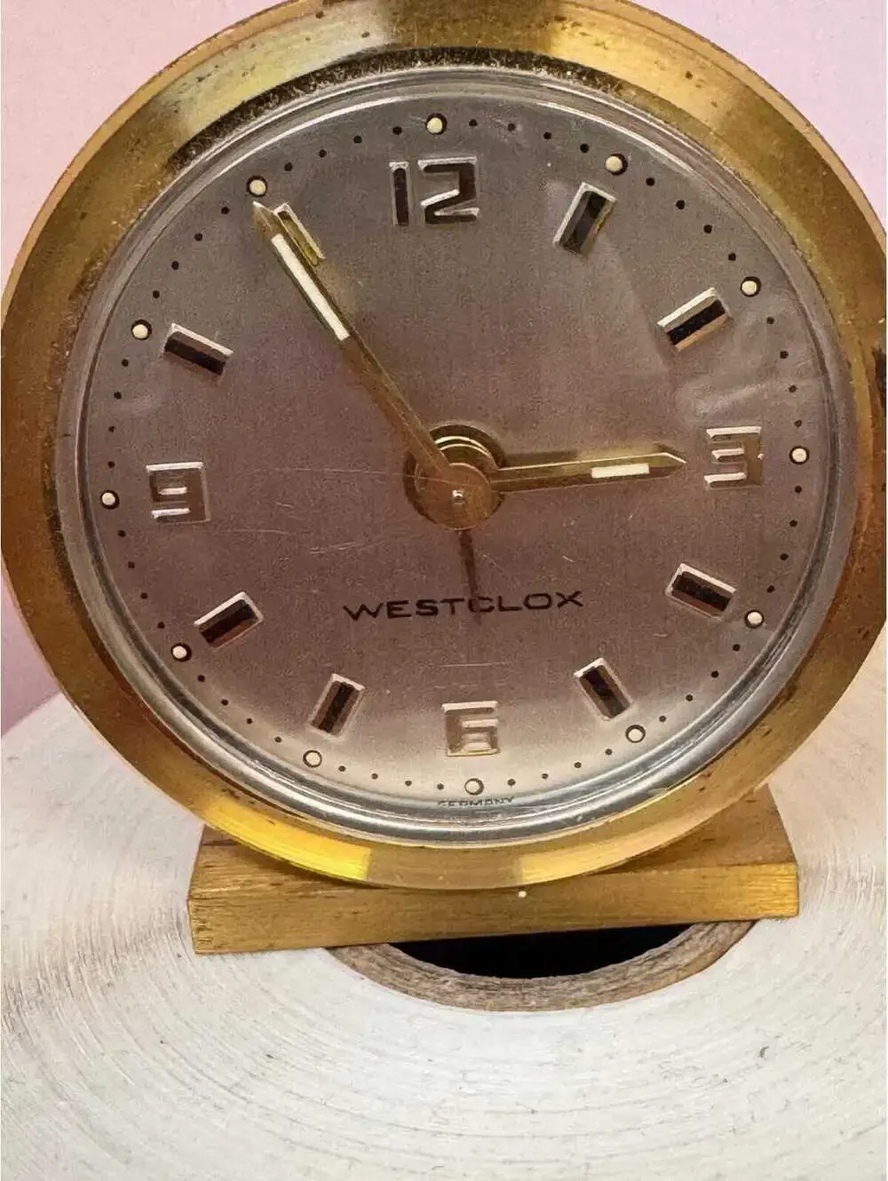 Vintage Westclox Brass Travel Alarm Clock - working order - Rare